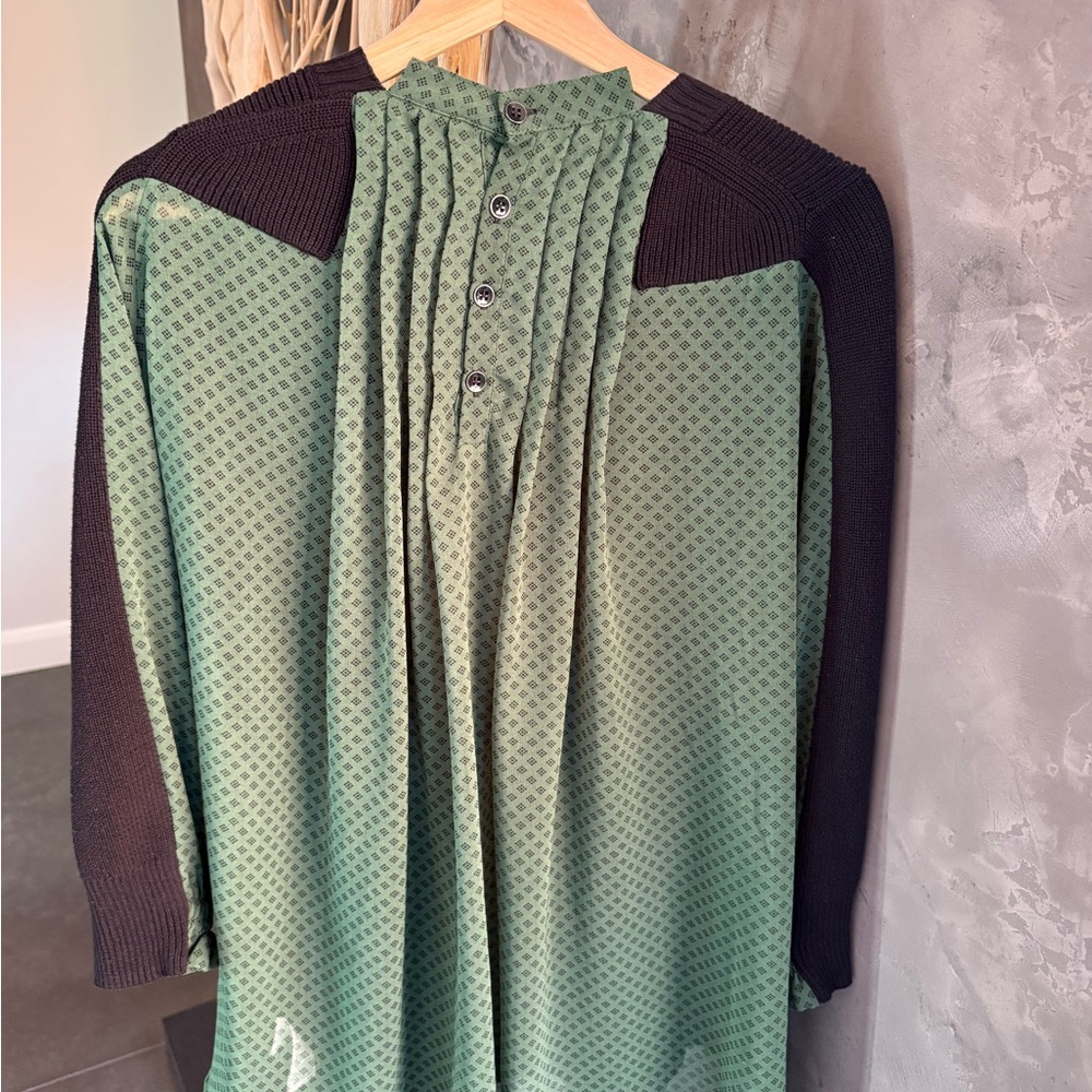 CAbi Black Crew Neck Sweater with Pocket Accent